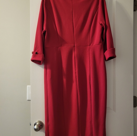 Allegra K Elegant Ruched Bodycon 3/4 Sleeve Sheath Dress - Picture 7 of 8